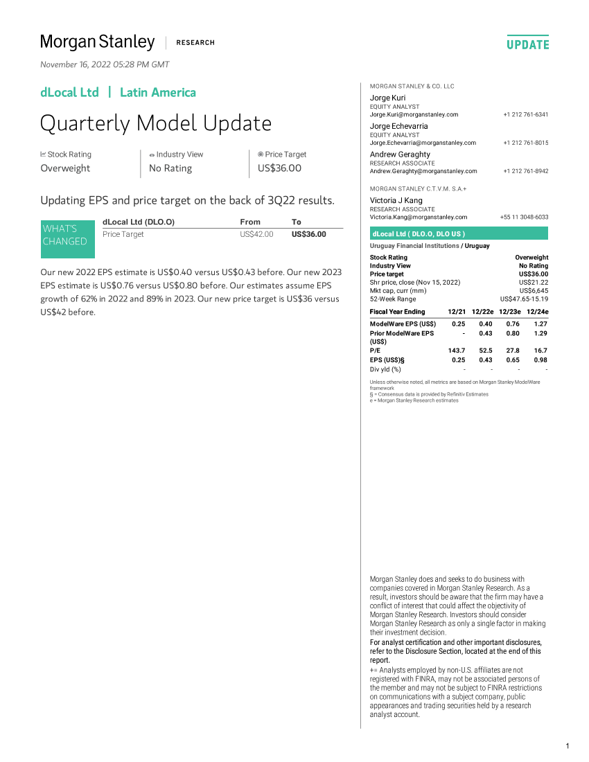 DLO.OQ-Morgan Stanley-dLocal Ltd Quarterly Model Update-99246545DLO.OQ-Morgan Stanley-dLocal Ltd Quarterly Model Update-99246545_1.png